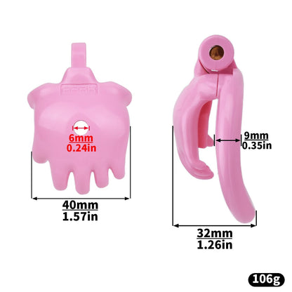 Palm Shaped Pink Chastity Cage