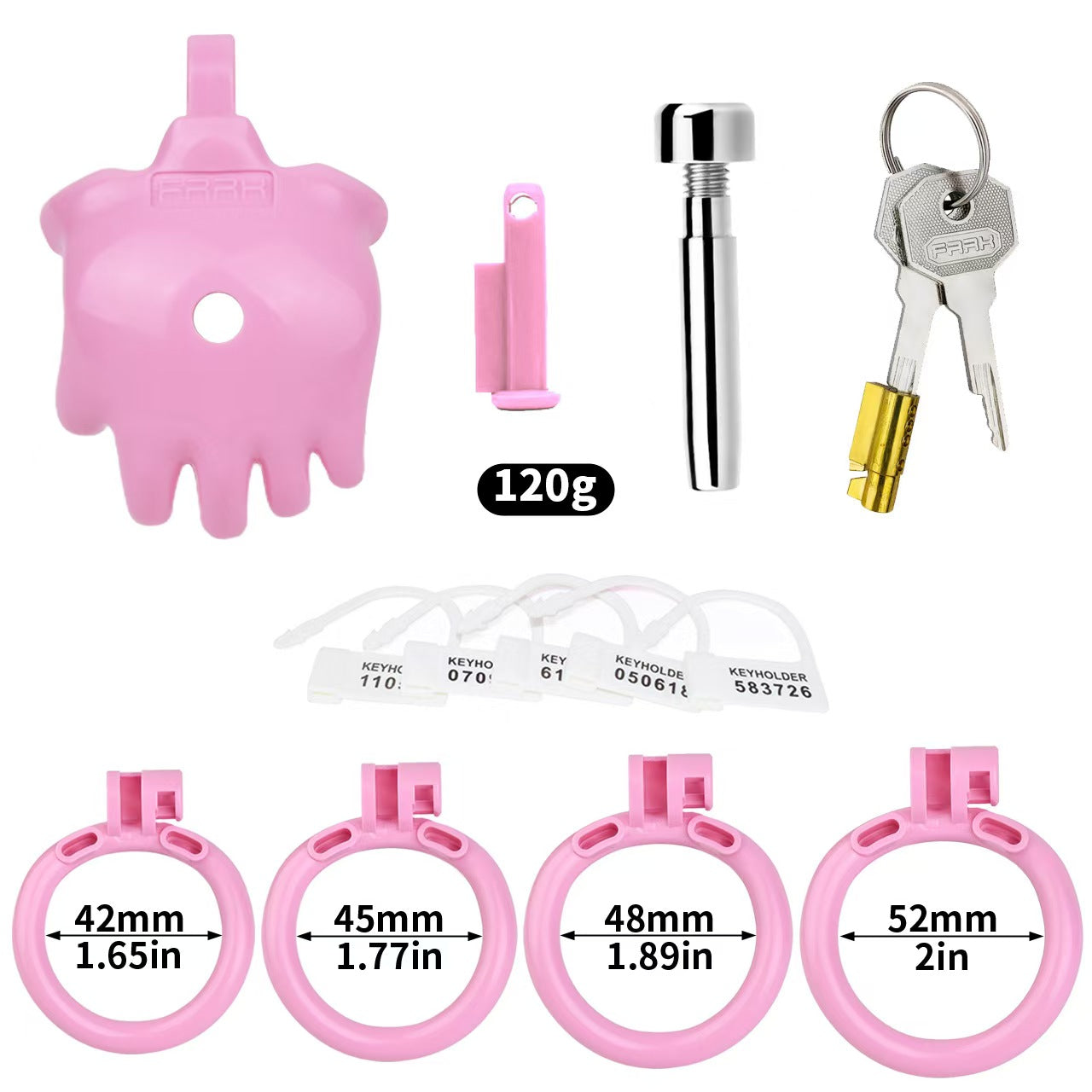 Palm Shaped Pink Chastity Cage