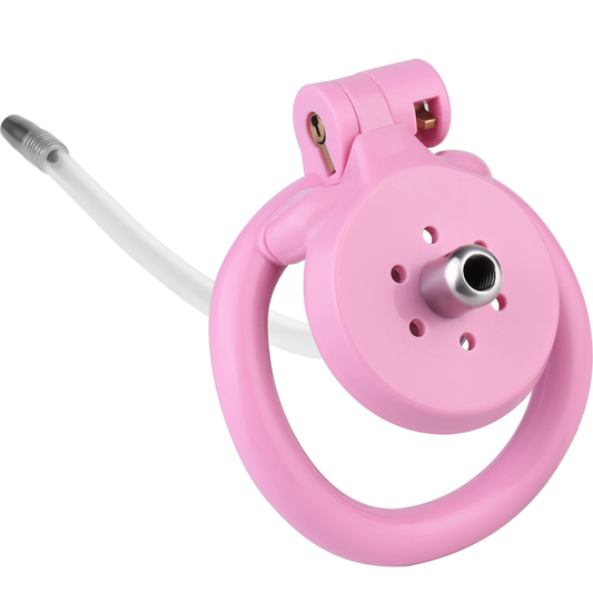 Flat Chastity Cage With Removable Silicone Catheter