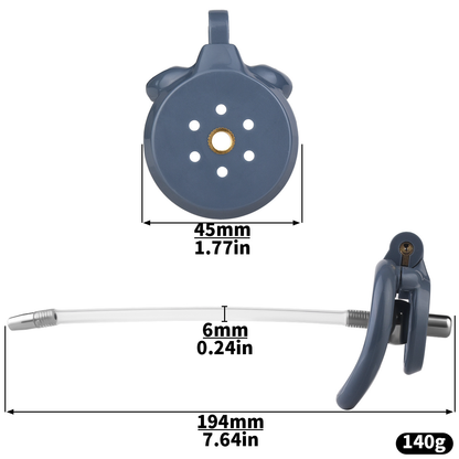 Micro Flat Inverted Chastity Cage with Removable Silicone Catheter