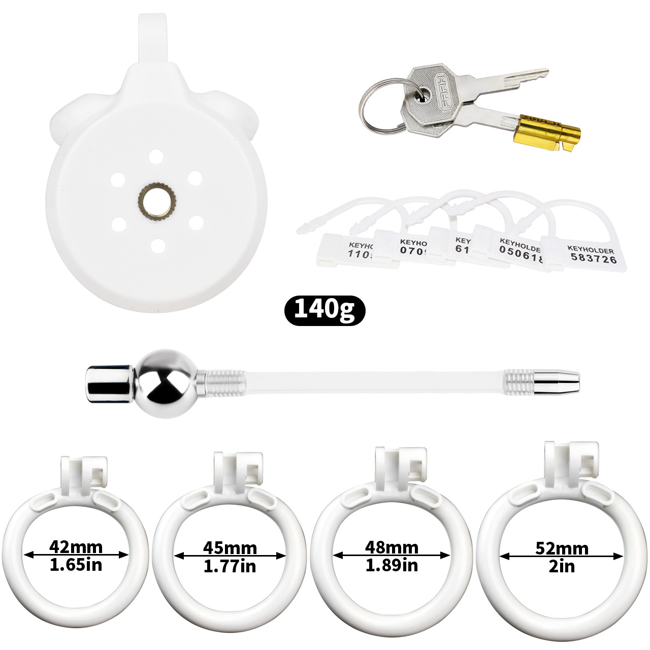 Micro Flat Inverted Chastity Cage with Removable Silicone Catheter