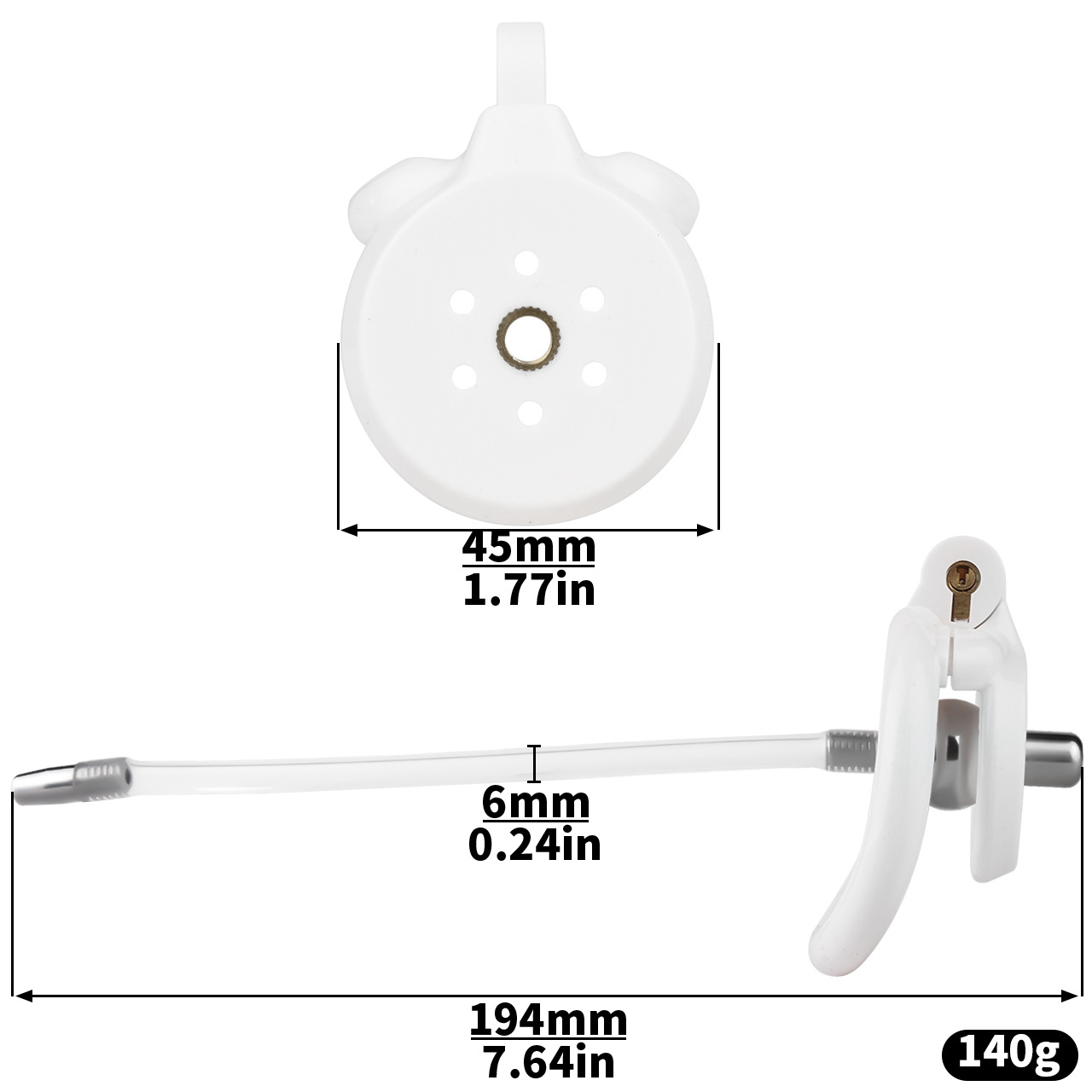 Micro Flat Inverted Chastity Cage with Removable Silicone Catheter