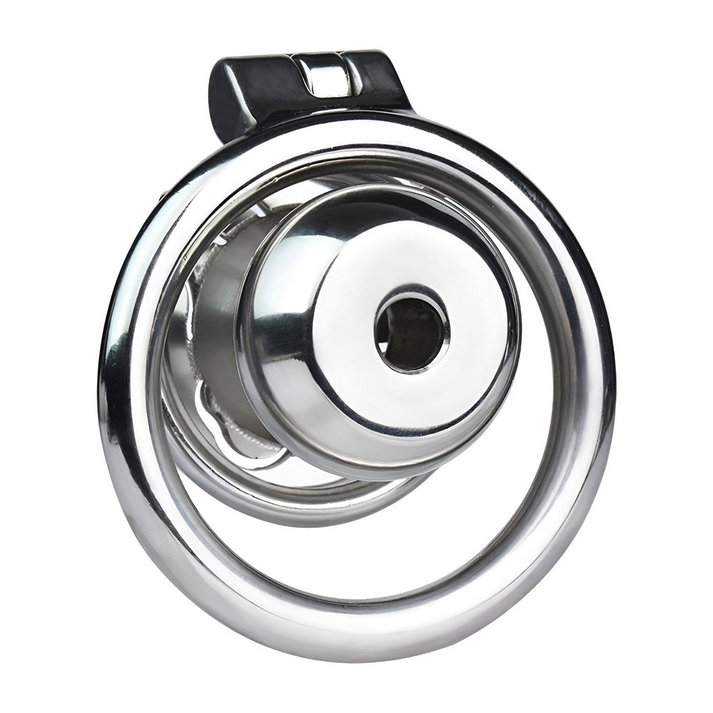 Steel Inverted Chastity Cage with Detachable Silicone Catheter