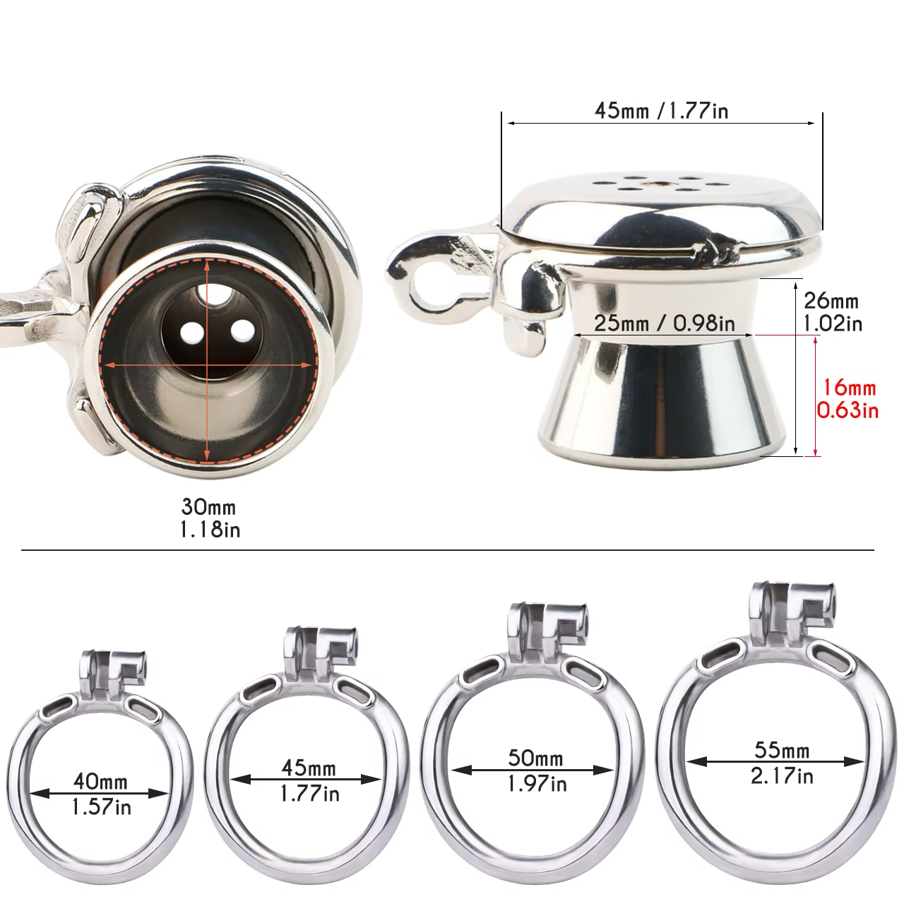 All-in-One Urethral Inverted Chastity Cage With Plug