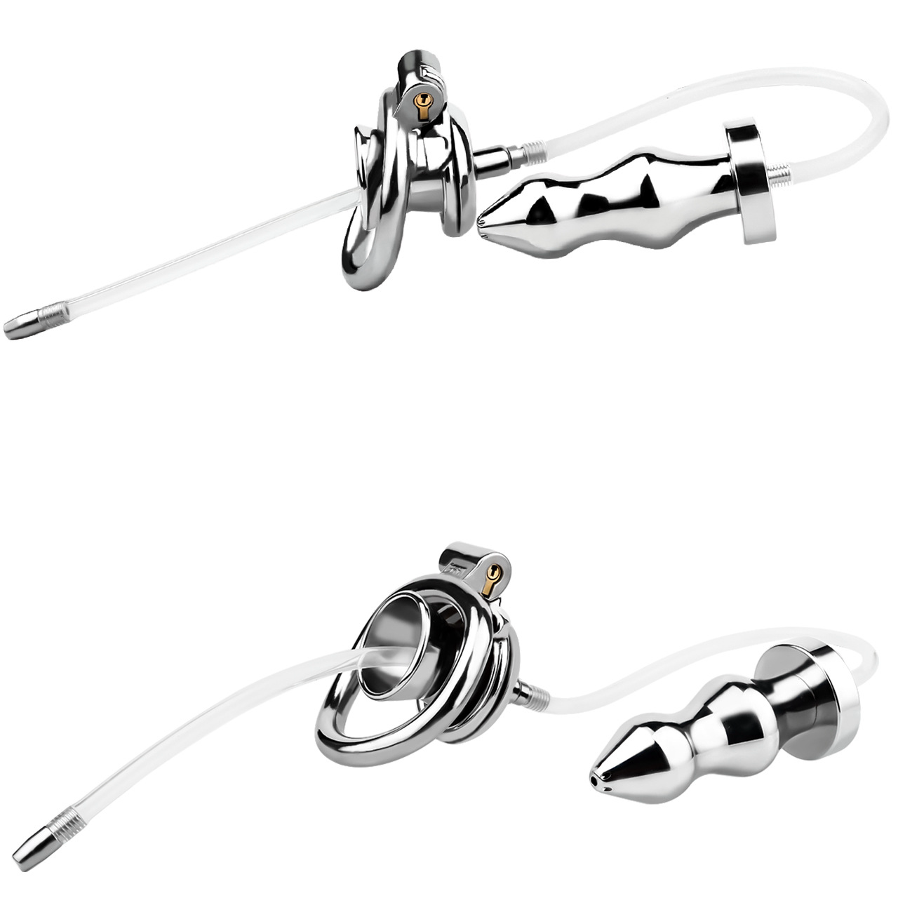All-in-One Urethral Inverted Chastity Cage With Plug