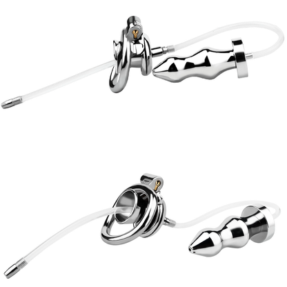 All-in-One Urethral Inverted Chastity Cage With Plug