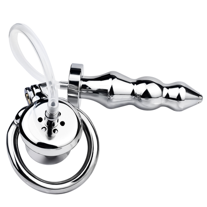 All-in-One Urethral Inverted Chastity Cage With Plug