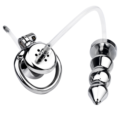 All-in-One Urethral Inverted Chastity Cage With Plug