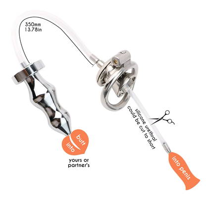 All-in-One Urethral Inverted Chastity Cage With Plug