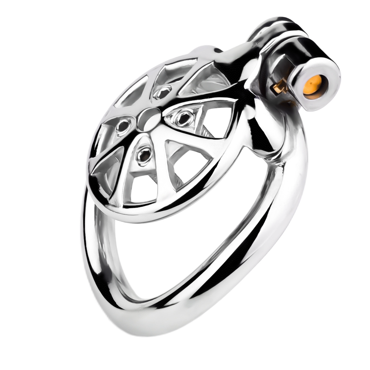 Spiked Flat Chastity Cage with Silicone or Metal Catheter