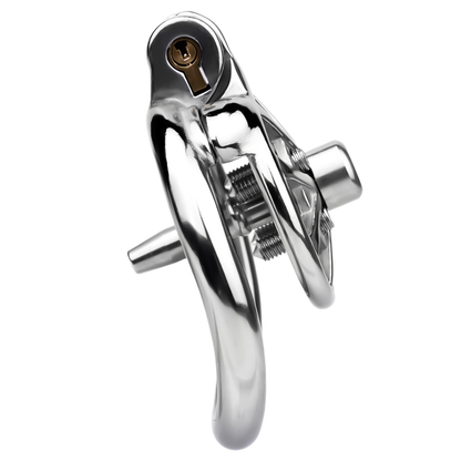 Spiked Flat Chastity Cage with Silicone or Metal Catheter