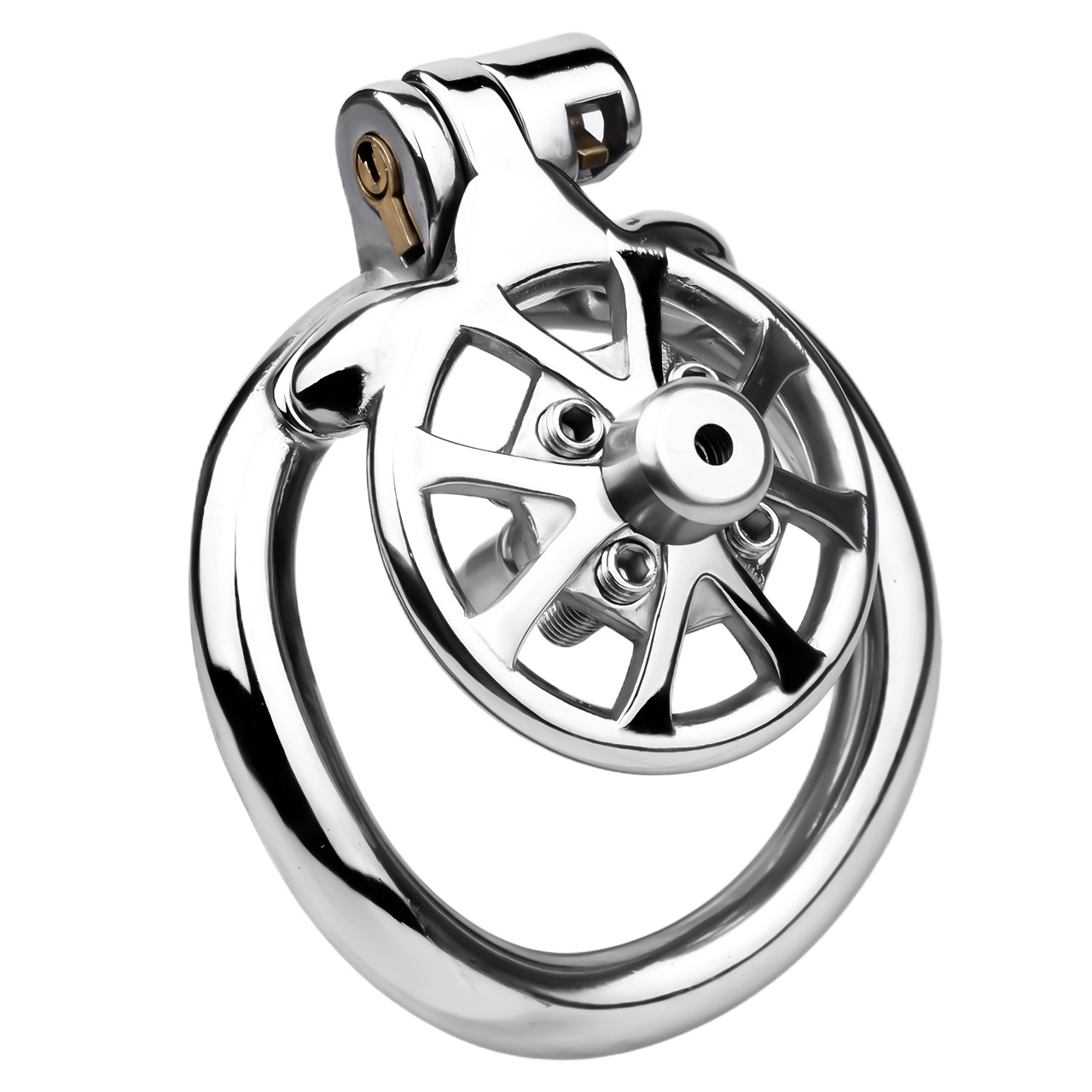 Spiked Flat Chastity Cage with Silicone or Metal Catheter