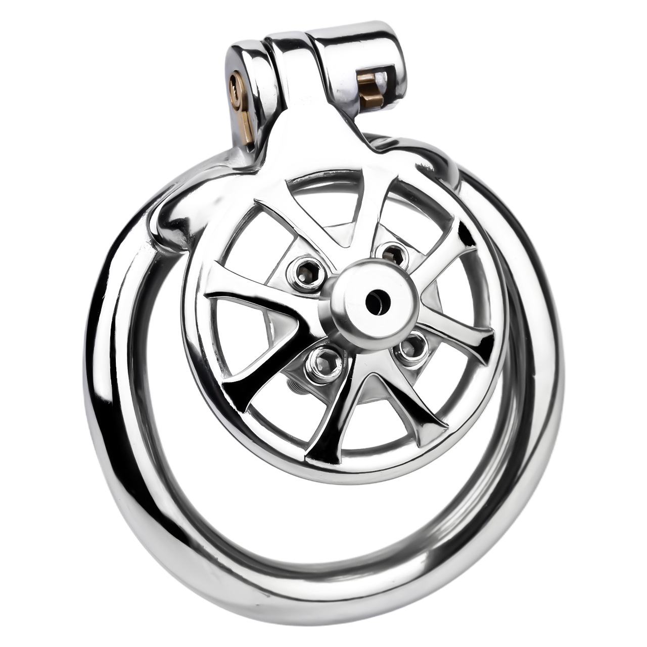 Spiked Flat Chastity Cage with Silicone or Metal Catheter