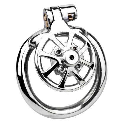 Spiked Flat Chastity Cage with Silicone or Metal Catheter