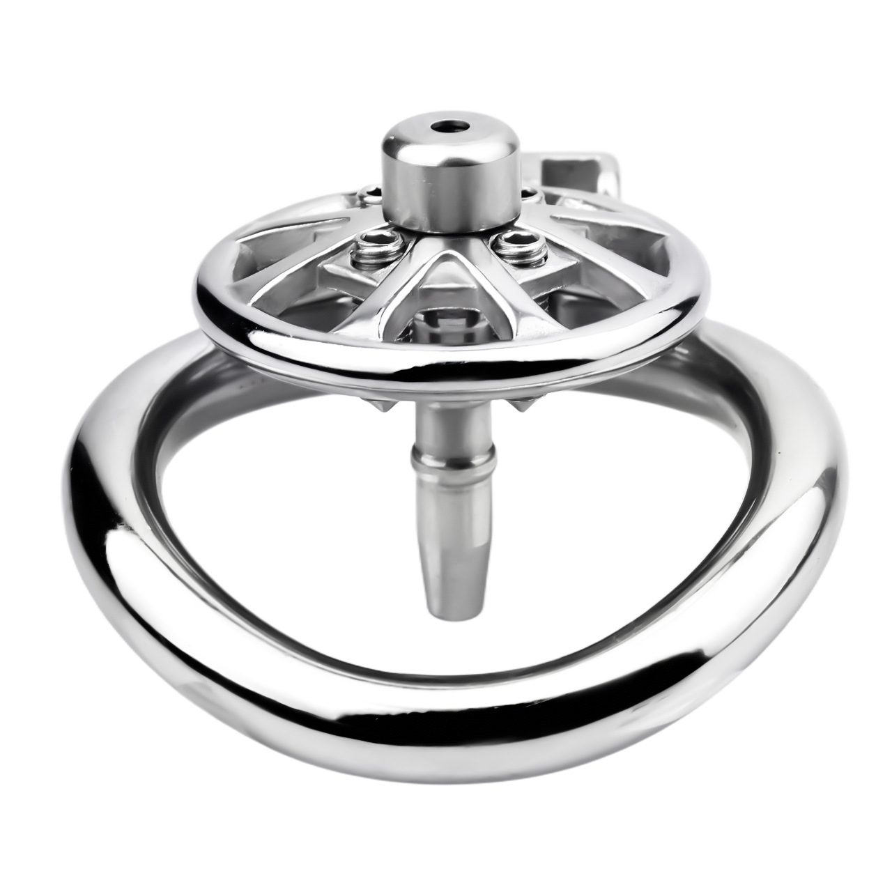 Spiked Flat Chastity Cage with Silicone or Metal Catheter