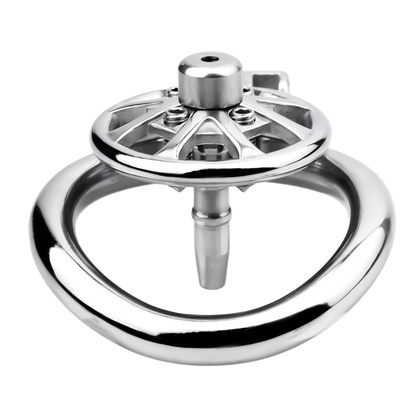 Spiked Flat Chastity Cage with Silicone or Metal Catheter