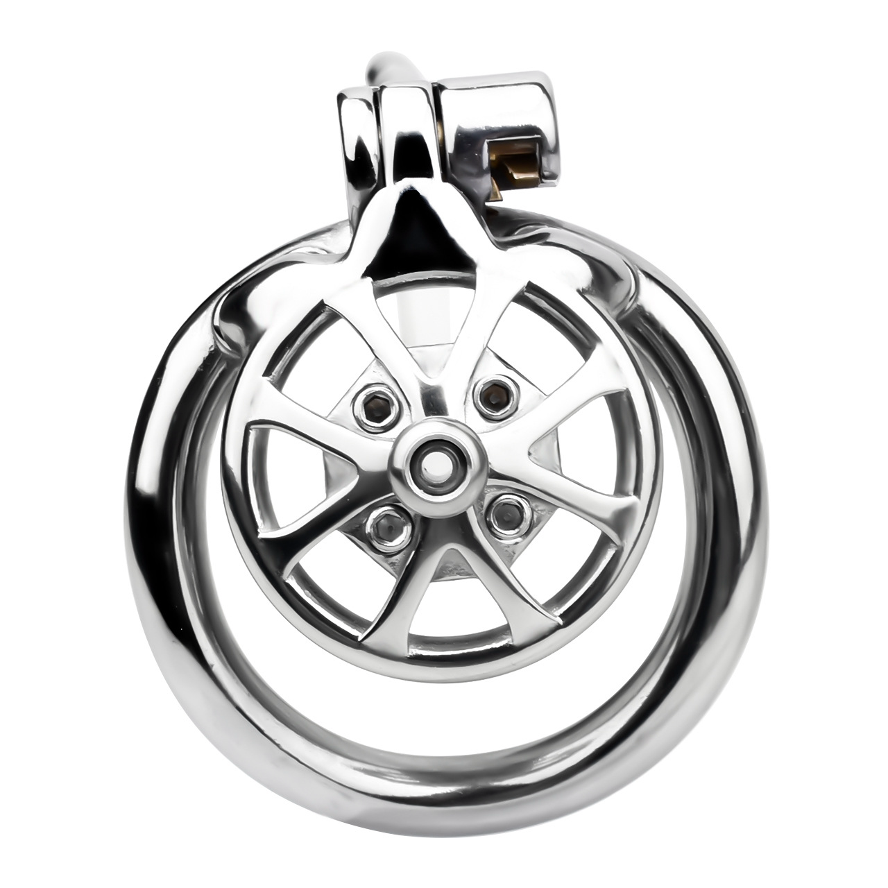 Spiked Flat Chastity Cage with Silicone or Metal Catheter