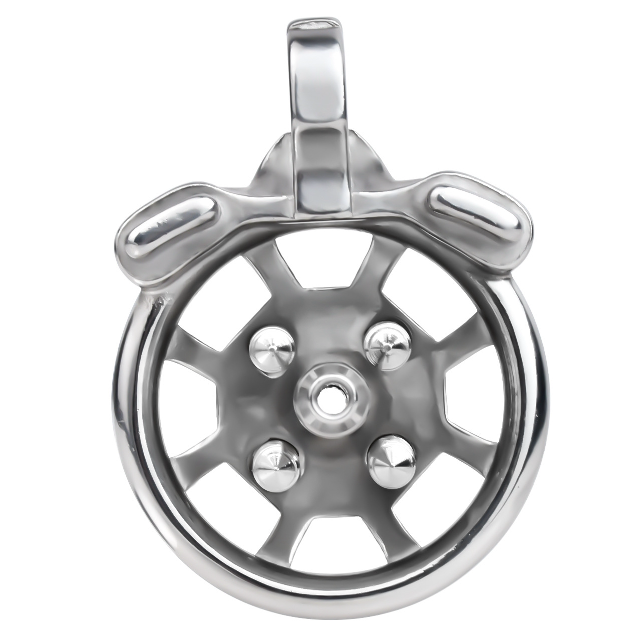 Spiked Flat Chastity Cage with Silicone or Metal Catheter