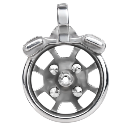 Spiked Flat Chastity Cage with Silicone or Metal Catheter