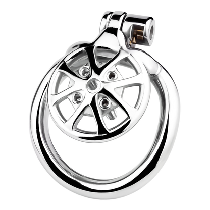 Spiked Flat Chastity Cage with Silicone or Metal Catheter