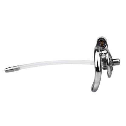 Spiked Flat Chastity Cage with Silicone or Metal Catheter