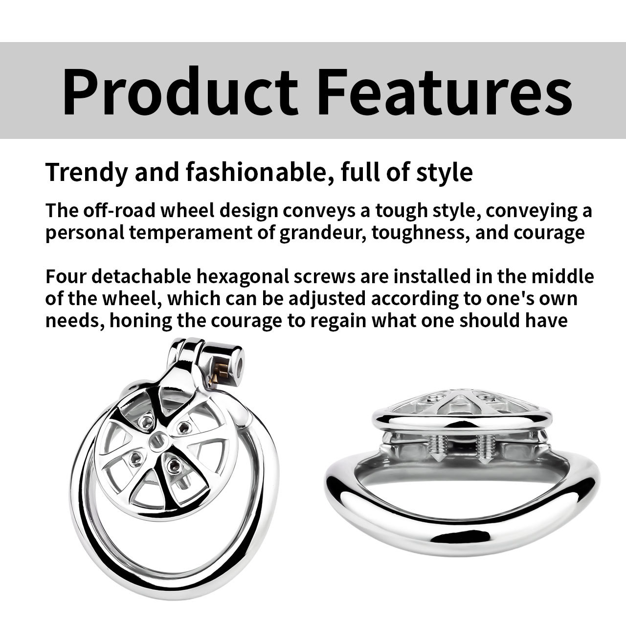 Spiked Flat Chastity Cage with Silicone or Metal Catheter