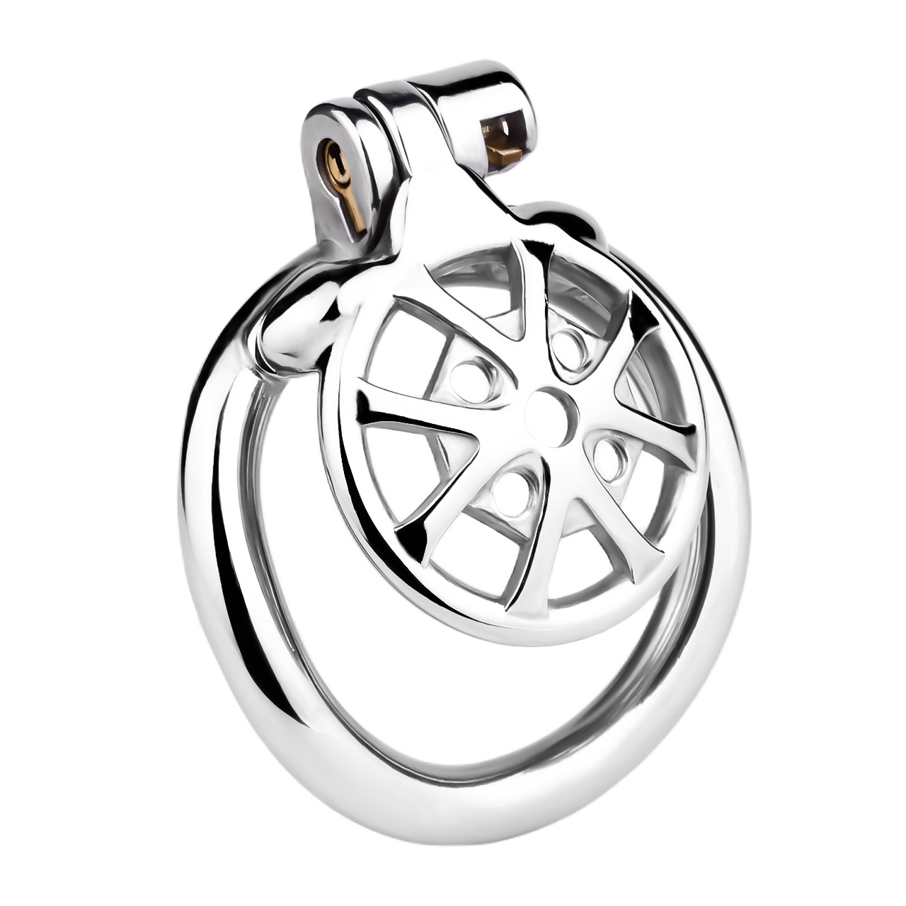 Spiked Flat Chastity Cage with Silicone or Metal Catheter