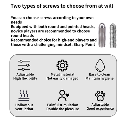 Spiked Flat Chastity Cage with Silicone or Metal Catheter