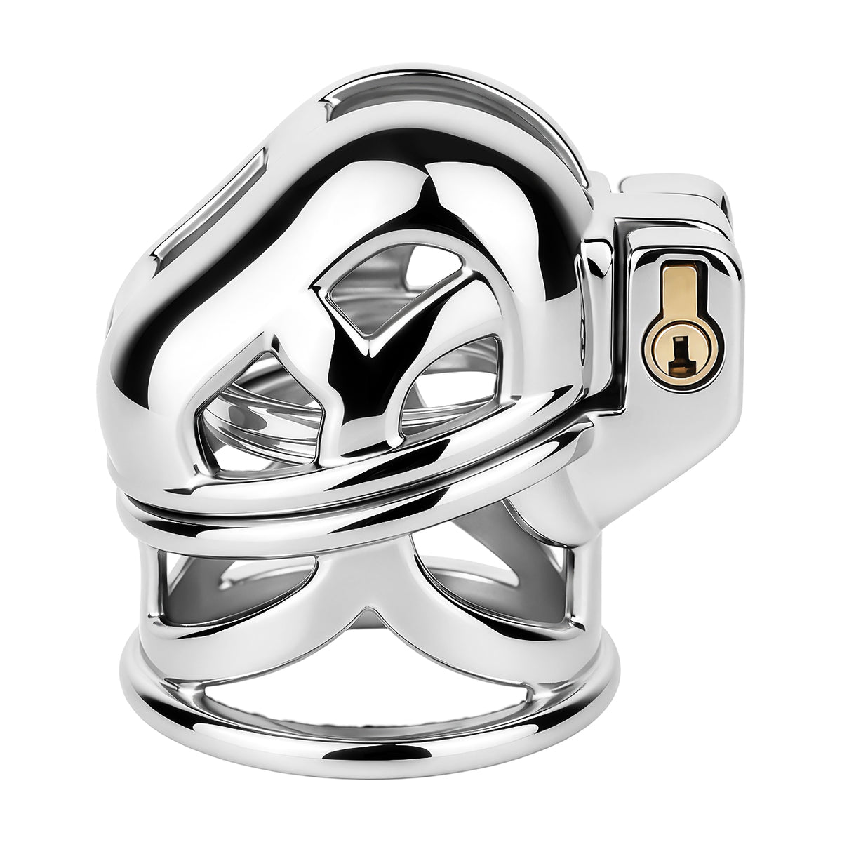 Yaokai chastity lock with matching metal rings
