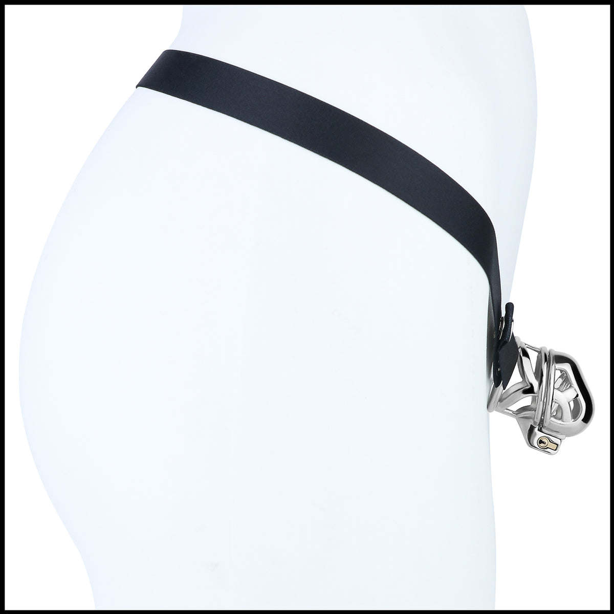 Yaokai chastity lock strap mounting detail