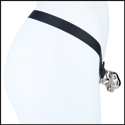 Yaokai chastity lock strap mounting detail