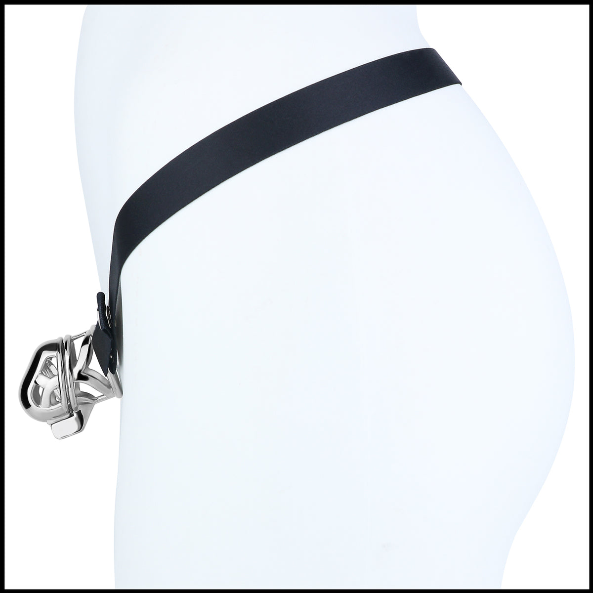 Yaokai chastity lock mannequin three-quarter view